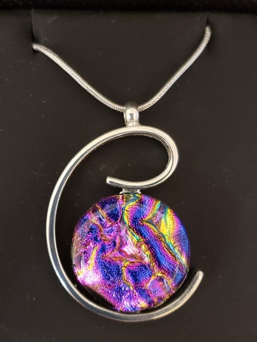 Purple Dichroic Glass Necklace